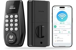 DESLOC Smart Lock C100 Plus, Built-in WiFi Keyless Entry Door Lock with Display, Keypad Deadbolt for Front Door, App Remote C