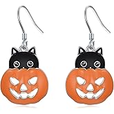 Bat/Skeleton Hand/Spider/spider web/pumpkin Earrings for Women 925 Sterling Lilver Punk Earrings for Women Halloween Jewelry for Women Men