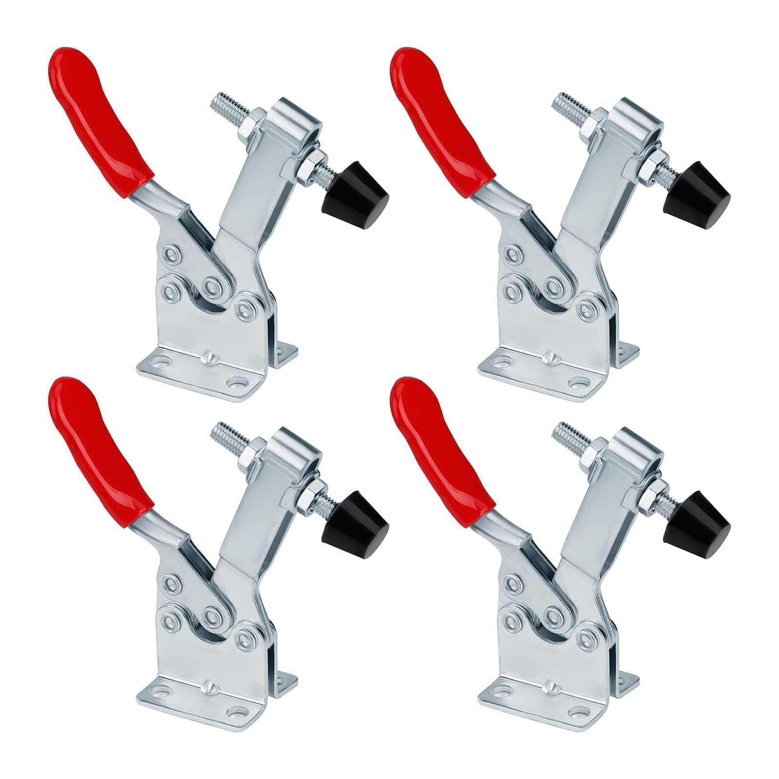 Yuiturt 4pcs 79mm Hand Toggle Clamps for Woodwork GH-201, 60Lbs Quick Release Welding Clamps, Red Anti-Slip Toggle Clamps for Compact Woodwork, Sash Clamps, and Woodworking Projects