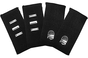 4 pcs Black Hook Waist Band Extenders Pants Waist Extenders with Metal Hook Adjustable Waistband Extender for Men Women, Pant
