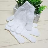 Healifty 8Pcs White Exfoliating Bathing Gloves Soft Nylon Wash Mitts view 2