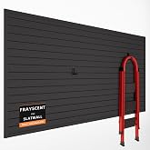 FRAYSCENT Slat Wall Paneling Garage Slat Wall Storage Systems Slatwall Panels Power Tool Organizer Wall Mount, PVC Garage Storage &amp; Organization Products Slate Board (Black, 4ft x 8ft)