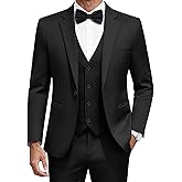 MAGE MALE Men's 3 Pieces Solid One Button Suit Elegant Slim Fit Single Breasted Party Tuxedo Blazer Vest Pants Set