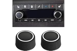 HZEL 2PCS Car Rear Radio Volume Control Knob, Vehicle AC Dash Audio Dial Tuner Button, OEM# 22912547 Replacement, Auto Interior Accessories Compatible with 07-15 Tahoe, Suburban, Avalanche