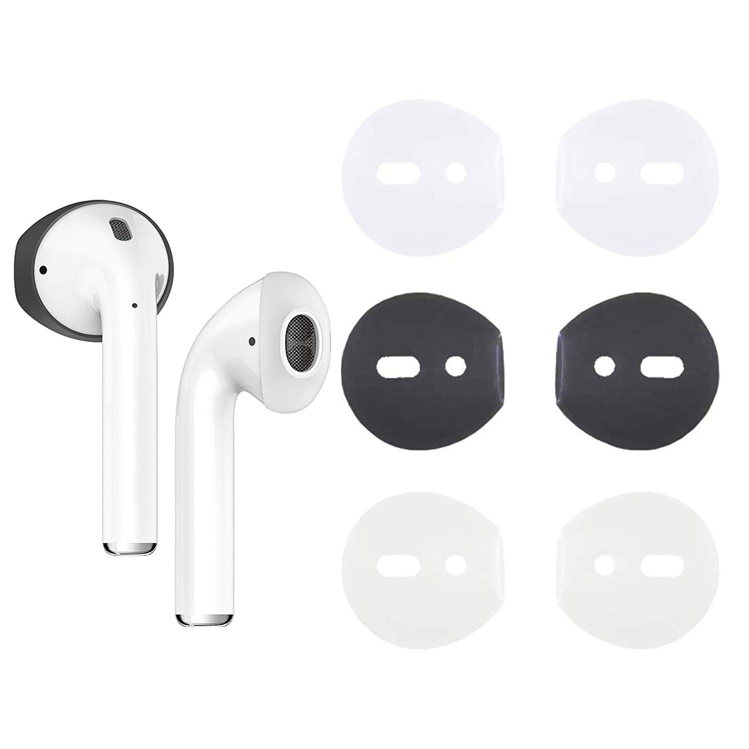 sciuU Fit in Case compatible with Earphones, [3 Pairs] Silicon Earphones Tips Ear Skins Pads and Covers Anti Slip Soft Eartips Compatible with Earphones, Set A