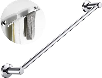 FUKTSYSM Stainless Steel Towel Bar Rail 40 cm Round Towel Rack Silver