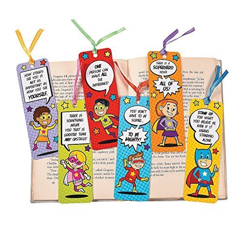 Fun Express 48 ~ Superhero Laminated Bookmarks ~ Size: 2