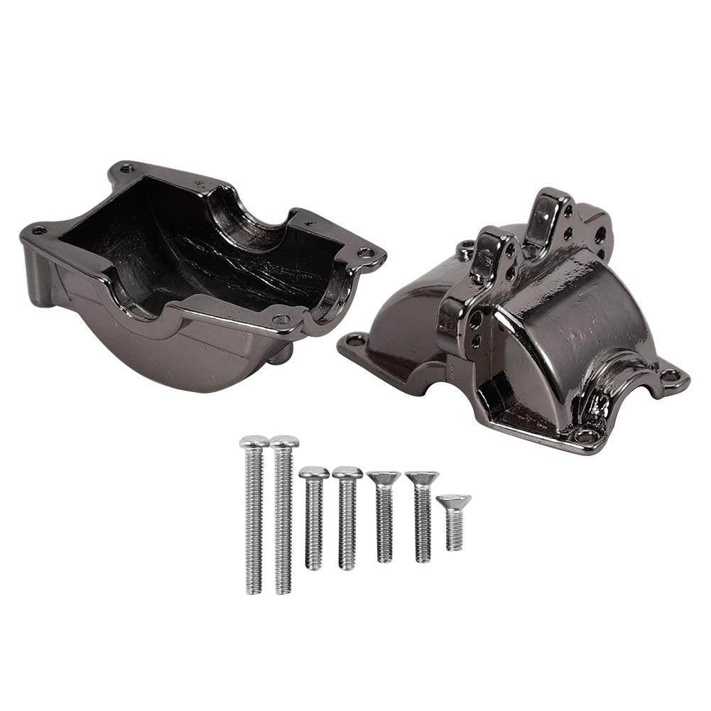 Drfeify RC Gearbox Cover,Aluminum Alloy Gearbox Upper Lower Cover Shell for WLtoys 1/18 A959 RC Car Upgrade Parts(Black)