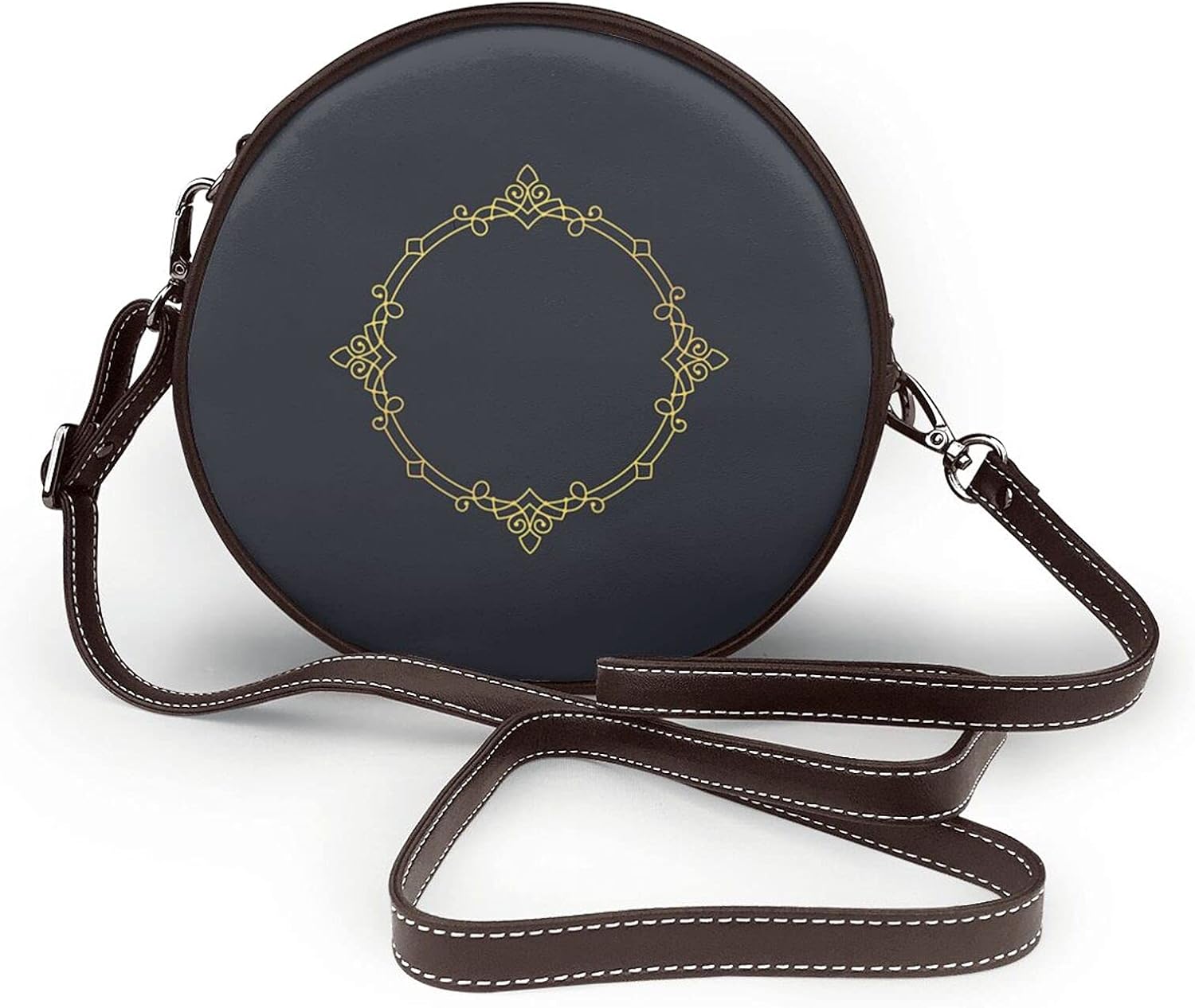 Retro Circular Pattern Crossbody Bags Shoulder Round Bag For Women