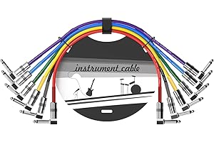 AITONE Patch Cables 6 Pack 1/4 Inch Patch Cords for Bass Guitar Effect Pedal 1.2ft (A-C05)