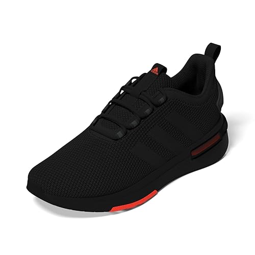adidas Men's Racer TR23 Sneaker, Black/Black/Solar Red, 10.5