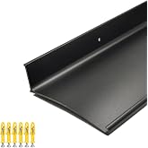 Aluminum Door Rain Drip Guard,Drip Edge for Exterior Doors Window Top | 5.12" W 55.1" L Drip Cap,Rain Diverter,Flashing,Deflector Over Door Black