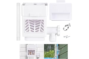 Rainwater Collection Downspout Diverter Kit, Fits 5x7.6 cm or 7.6x10.2 cm Downspouts, with 127 cm Hose and Filter, White (Whi