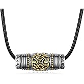 Fuguangju Buddhist Necklace 925 Sterling Silver Om Mani Padme Hum Buddhist Necklace for Men