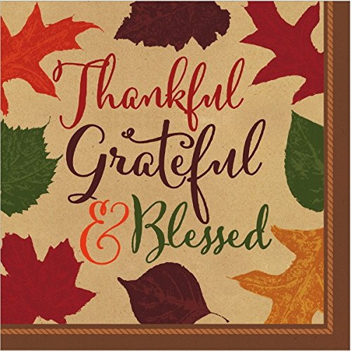 Autumn Traditions Thanksgiving Party Paper Luncheon Napkins Tableware, 6" x 6" Pack of 36