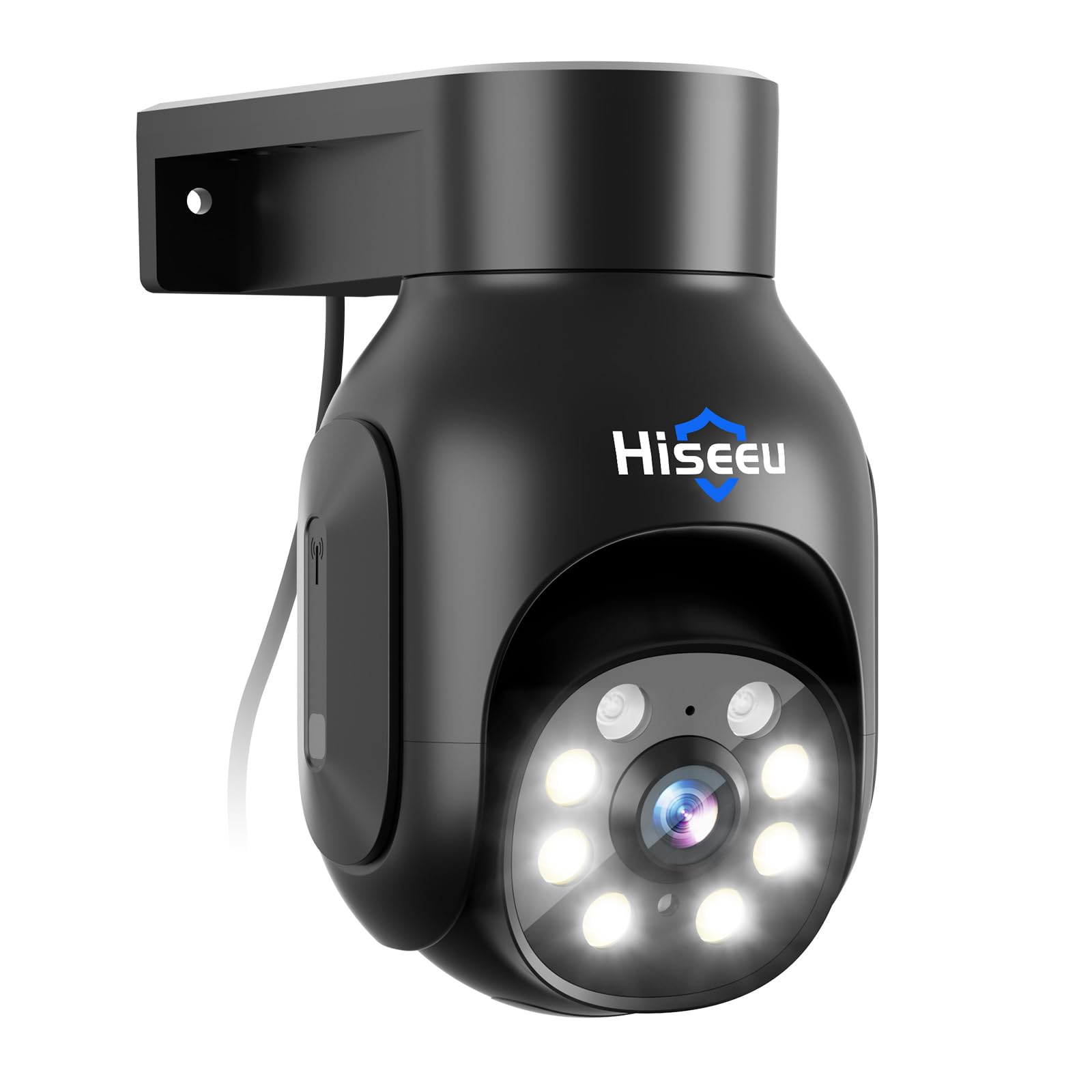 Hiseeu 5MP Wireless Security Camera Outdoor with Color Night Vision,360° Pan/Tilt Security Camera with Auto Tracking,PIR Motion Detection,2-Way Audio,24/7 Recording,Remote View,Work with Alexa,IP66