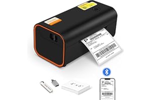 Yinleader Label Printer Bluetooth Shipping Label Printer, 4x6 Thermal Printer Compatible with Windows, Mac OS, ChromeOS, iOS and Android, Amazon, Ebay, UPS, USPS, FedEx, Shopify (Black)