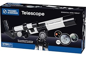 The Thames & Kosmos Telescope Essential STEM Tool | Childrens Refractor Telescope with 100x Magnification & Built-in Compass 