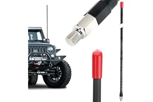 ARRIDIOTER CB Radio Antenna 27MHz Whip Fiberglass Antennas Kit Heavy Duty 2’ Foot 24 Inch Black 1000 Watt Compatible with Vehicle Truck Car Mobile CB Radio
