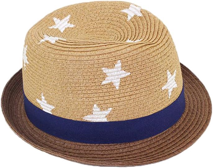LifenewBaby Kids Straw Hat Boys Fedora Cowboy Cap Stetson Summer Sun Hat Beach Easter Bonnet-Stars