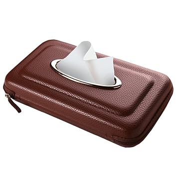 Amazon 車用ティッシュカバー シートバックポケット Puレザー 汎用