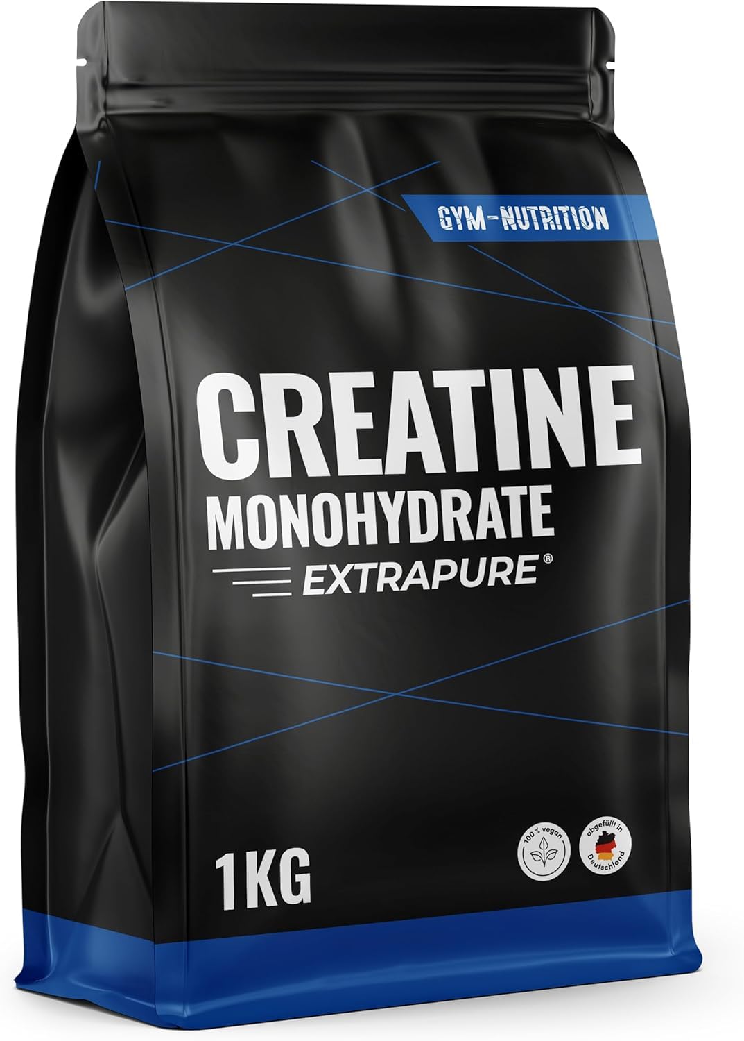 Creatin Monohydrat Pulver 1kg / 1000g - Ultra Reines Kreatin Monohydrat mit Inulin - Hochdosiert - Extrapure Creatine Monohydrat - Creatin Pulver Monohydrate - Vegan Jahresvorrat