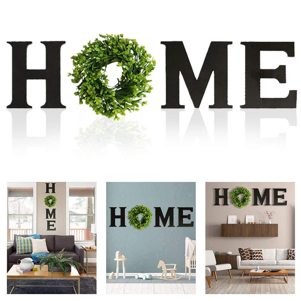 Rustic Wooden Family Wall Sign - Large Letters with Wreath, Farmhouse Style, Hanging Sign for Living Room, Entry Way, New Home Decor