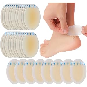 15Pcs Oval Hydrocolloid Blister Pads, Waterproof Heel Bandages | 15Pcs Oval hydrocolloid pads; gel cushioning helps reduce sh