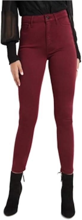 ladies burgundy skinny jeans