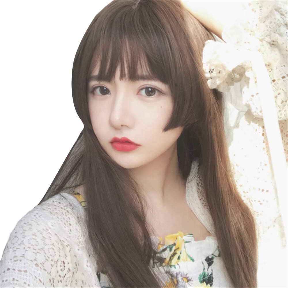 Amazon キュミオ Qemio ウィッグ 女装 かつら フルウィッグ ロング ストレート ぱっつん 姫カット 姫髪 Wig 自然 耐熱 通気 医療用 原宿系 エクステ ネット付 フルウィッグ 通販