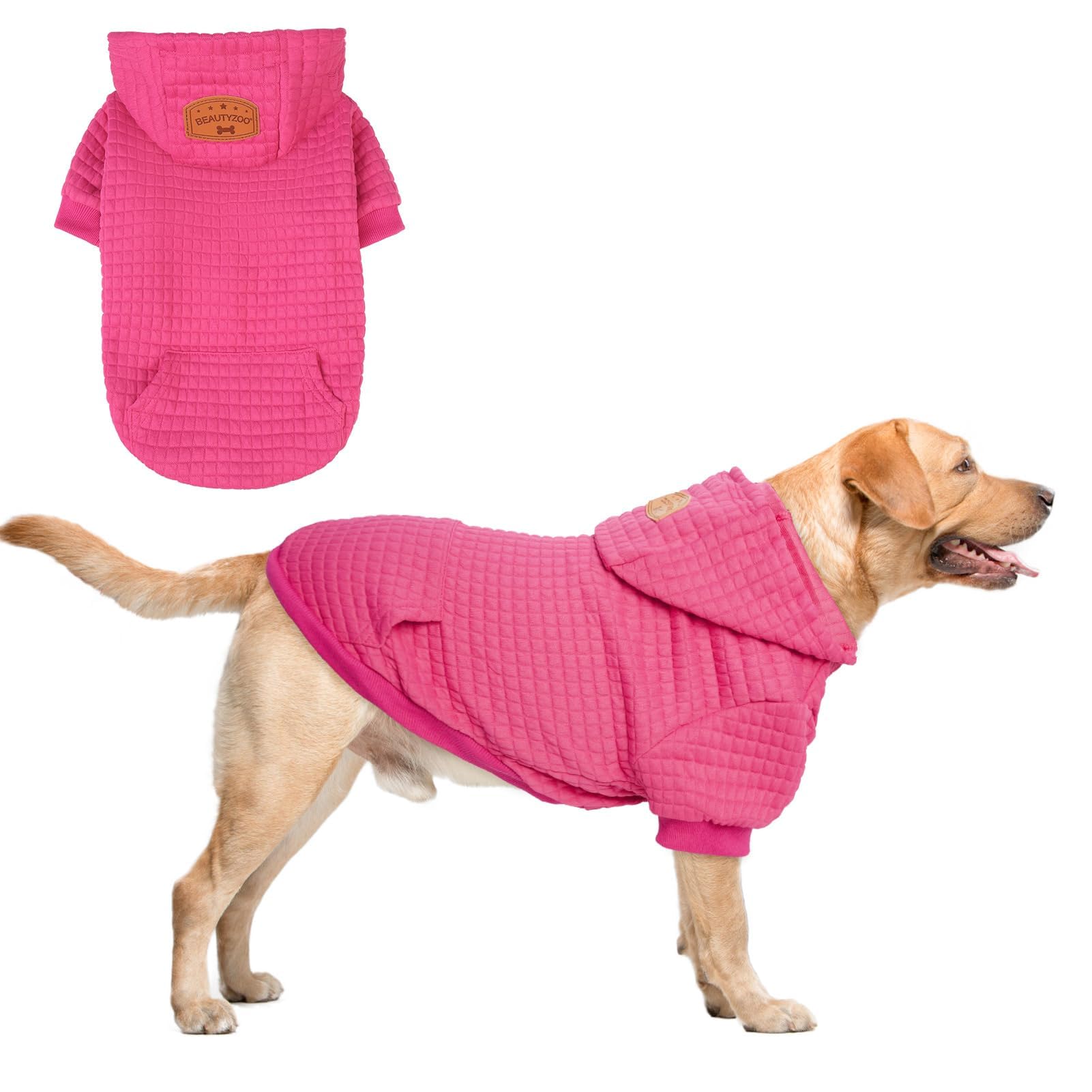 BEAUTYZOO Dog Hoodie for Small Medium Large Dogs, Winter Fall Warm Dog Clothes for Puppy S M Sized Dogs Girl Boy, Dog Sweater Shirt Hoodies with Pocket Bulldog Pitbull Cat Clothing Coat