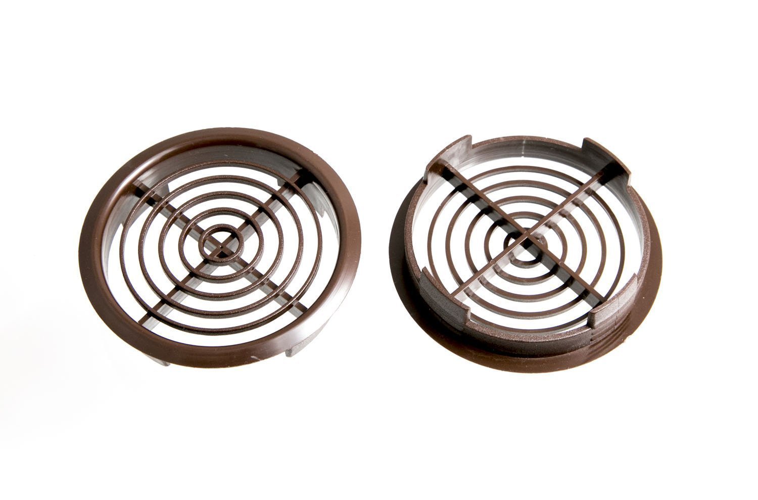 Merriway BH05536 (50 Pcs) Push-In Louvred Soffit Vent Grilles, 70mm Brown - Pack of 50 Pieces