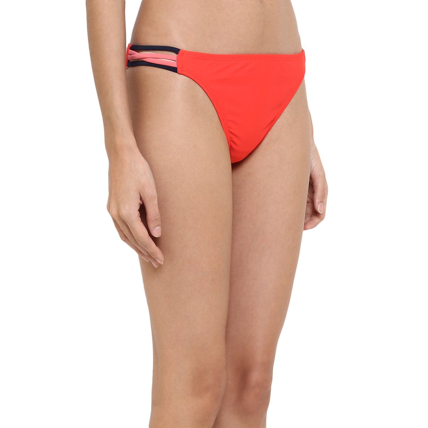 kvl womens solid bikini swimsuit bottom- orange