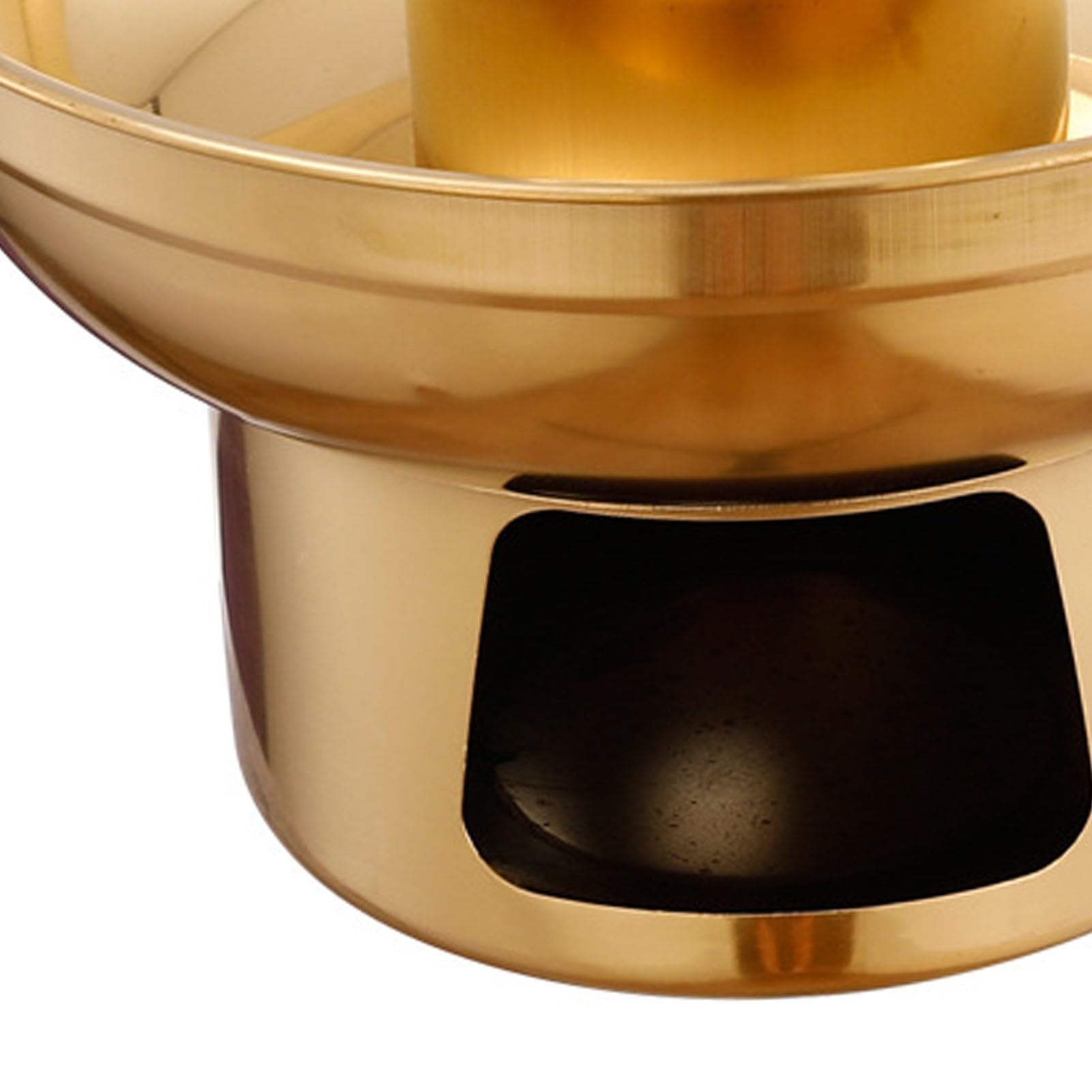 Stainless Steel Charcoal Dry Ice Hot Pots Chinese Beijing Charcoal Imitation Copper Dessert Hot Pot t for a Unique Cooking Experience and Dessert Display (Medium)