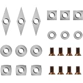 DEEFIINE 15Pcs Tungsten Carbide Cutters Inserts Set for Wood Lathe Turning Tools