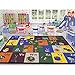Ottomanson Jenny Collection Non-Slip Rubberback Educational Alphabet Design 5x7 Kid's Area Rug, 5' x 6'6