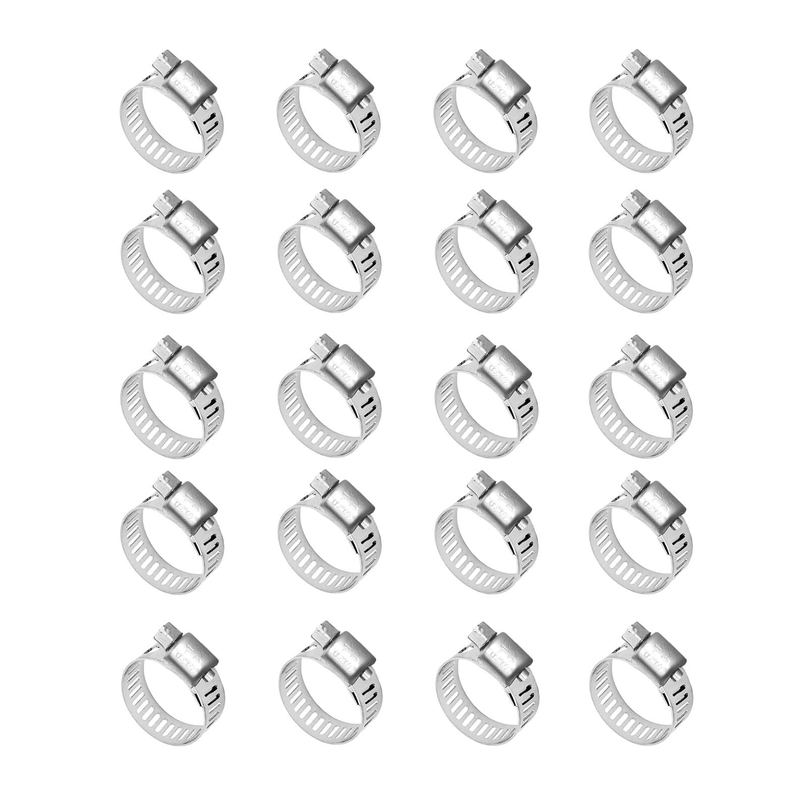 Photo 1 of Stainless Steel Hose Clamps,Adjustable Worm Gear Hose Clamps for Fuel Line,Plumbing,Mechanical Applications,Tube,Radiators,Washing Machine,Garden and Automotive Hose Connections (6-12MM 20PCS)