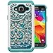 MagicSky Galaxy J3 Case, J3 (2016) Case, [Shock Absorption] Studded Rhinestone Bling Hybrid Dual Layer Armor Defender Cover for J3, J3 (2016), J3 V, Express Pri/me, Amp Pri/me, Galaxy Sky - Flower