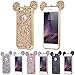 Rhinestone Mouse Ears for Apple iPhone 7 Plus / 8 Plus by Tech Express Design Cover Chrome Bumper Bling Sparkle Mickey Glitter Diamond Character Drop Protection Minnie Cover [TPU Case] (Rose Gold)