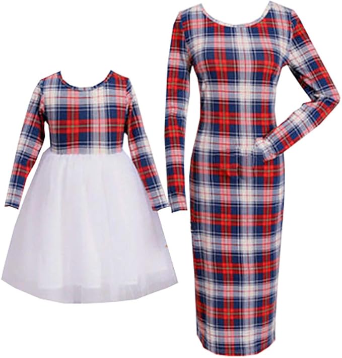 Loalirando Schones Mutter Tochter Kleider Matching Outfits Christmas Patnerlook Kleid Spitzen Prinzessin Kleid Amazon De Bekleidung