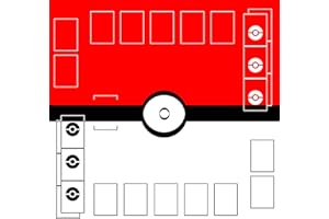 Jedaloke 24" Playmat for Game Cards, 2 Player Gaming Mat Board Trading Card Game Stadium with Playmat Bag(Red-White THK 2mm)