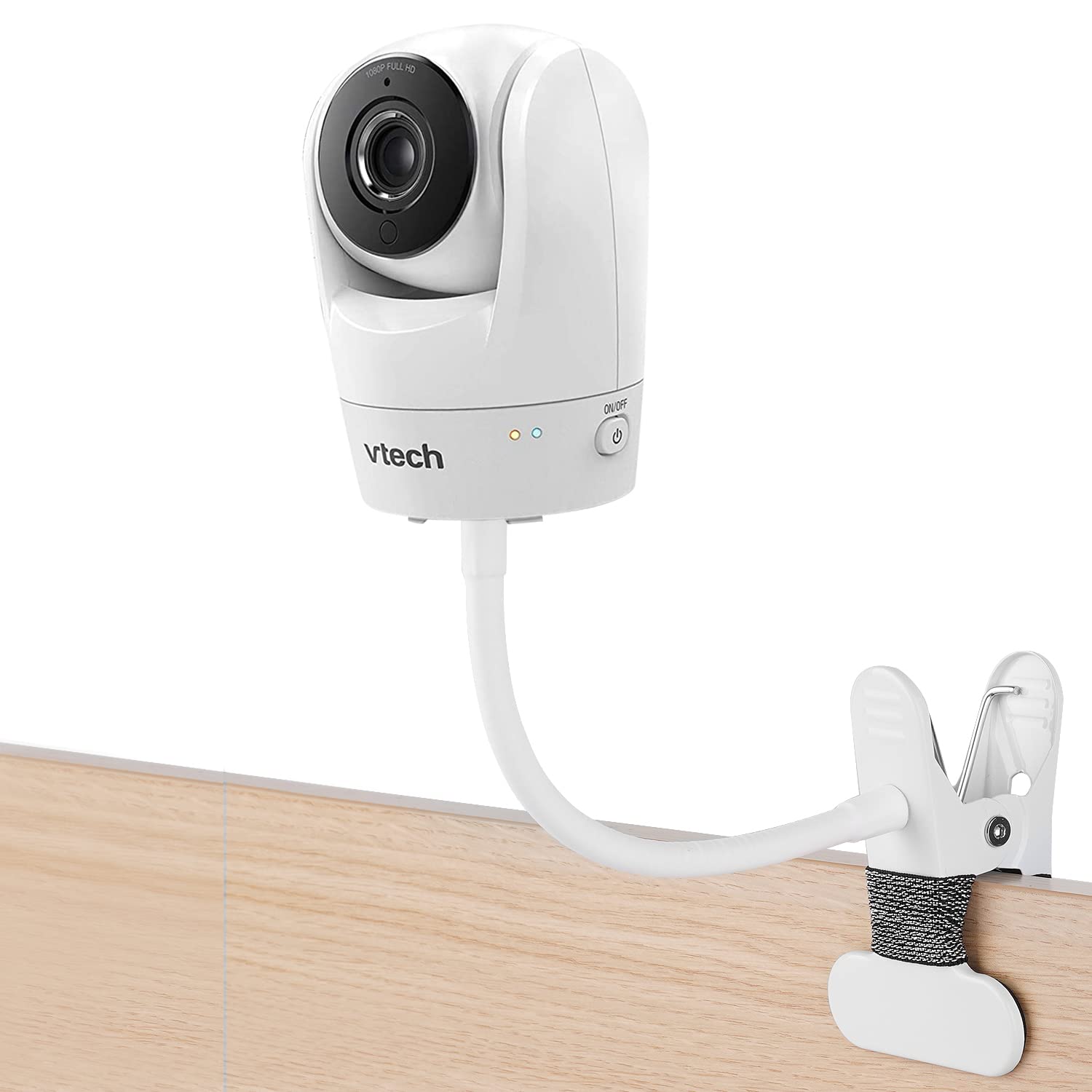 iTODOS Baby Monitor Mount Clip Compatible with Vtech Baby Monitor Vtech VM901 and VM919HD, 8inches Flexible Long Gooseneck Arm,Attach Your Baby Camera Wherever You Like Without Any Tools