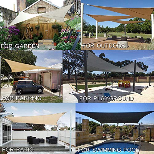 Rechteck Sonnensegel Sonnenschutz Garten 6.5x7m Windschutz mit UV Atmungsaktiv Sonnenschutz Sonnen-Wind-UV Schutz für… – Bild 8