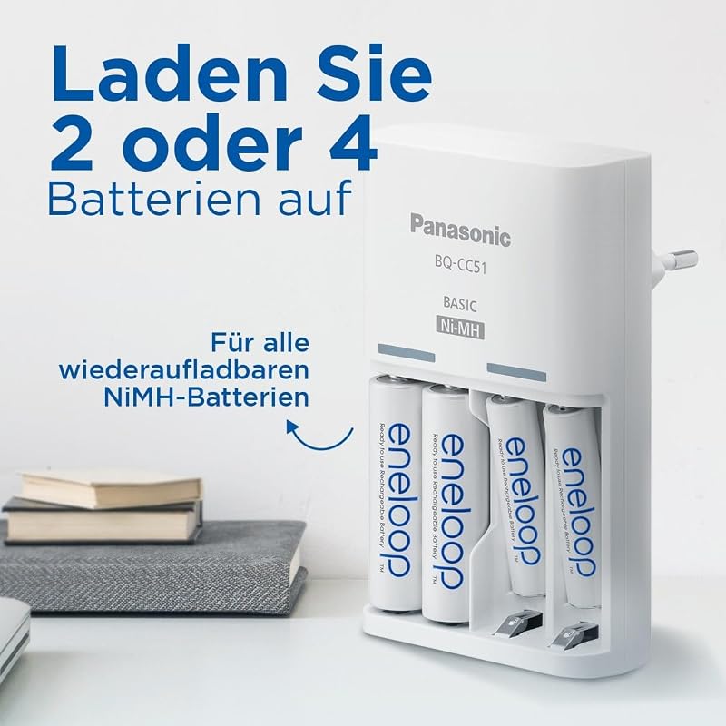 Basis-Ladegerät für 2 oder 4 AA/AAA NI-MH-Akkus