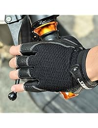 KAMO Guantes de gimnasia, kayak, acolchado, vela, levantamiento de pesas, entrenamiento, fitness, culturismo y al aire libre, antideslizantes, guantes de ciclismo para hombres y mujeres (negro, XL), negro, XL