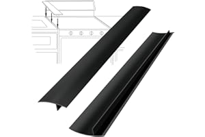 GASHELL Silicone Stove Gap Covers(2 Pack), Heat Resistant Stove counter gap cover (25 Inches, Black)