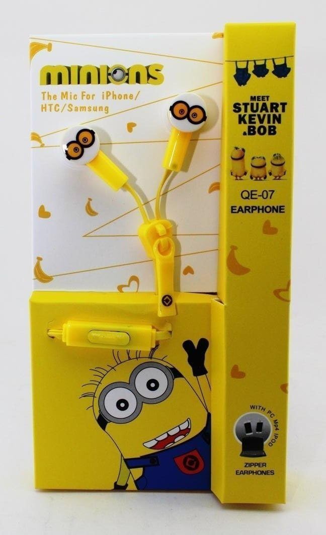 Shopkooky Minion Shaped in Ear Earphones with Extra Earbuds Return Gifts for Kids Birthday in Bulk