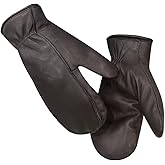 Harssidanzar Thermal Glove Mens Lambskin Outdoor Leather Mittens Gloves Thermolite Lined GM033