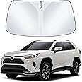 Front Windshield Sun Shade Car Window Sunshade Compatible with Toyota RAV4 2025-2019 Custom Fit Crossover LE XLE Premium XLE Adventure Hybrid Prime 2025 2024 2023 2022 2021-2019 Sun Shield Cover Visor
