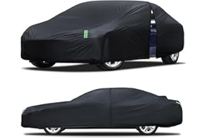 QUALENCEY Car Cover Waterproof All Weather for Automobiles, Size A3 Universal Fit for Sedan Camry, Ford Mustang, Chevy Camaro/Malibu, Kia Optima, Hyundai Sonata, Nissan Altima, Tesla Model (187-198 inch)